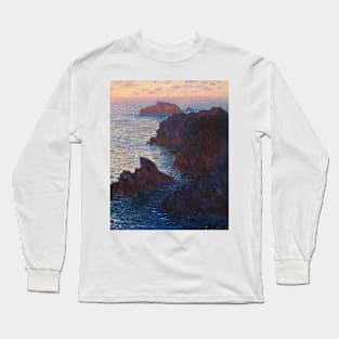 Rocks at Belle lle Port Domois by Claude Monet Long Sleeve T-Shirt